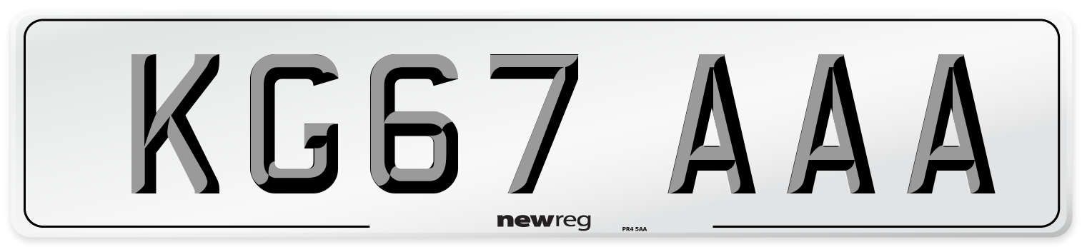 KG67 AAA Number Plate from New Reg